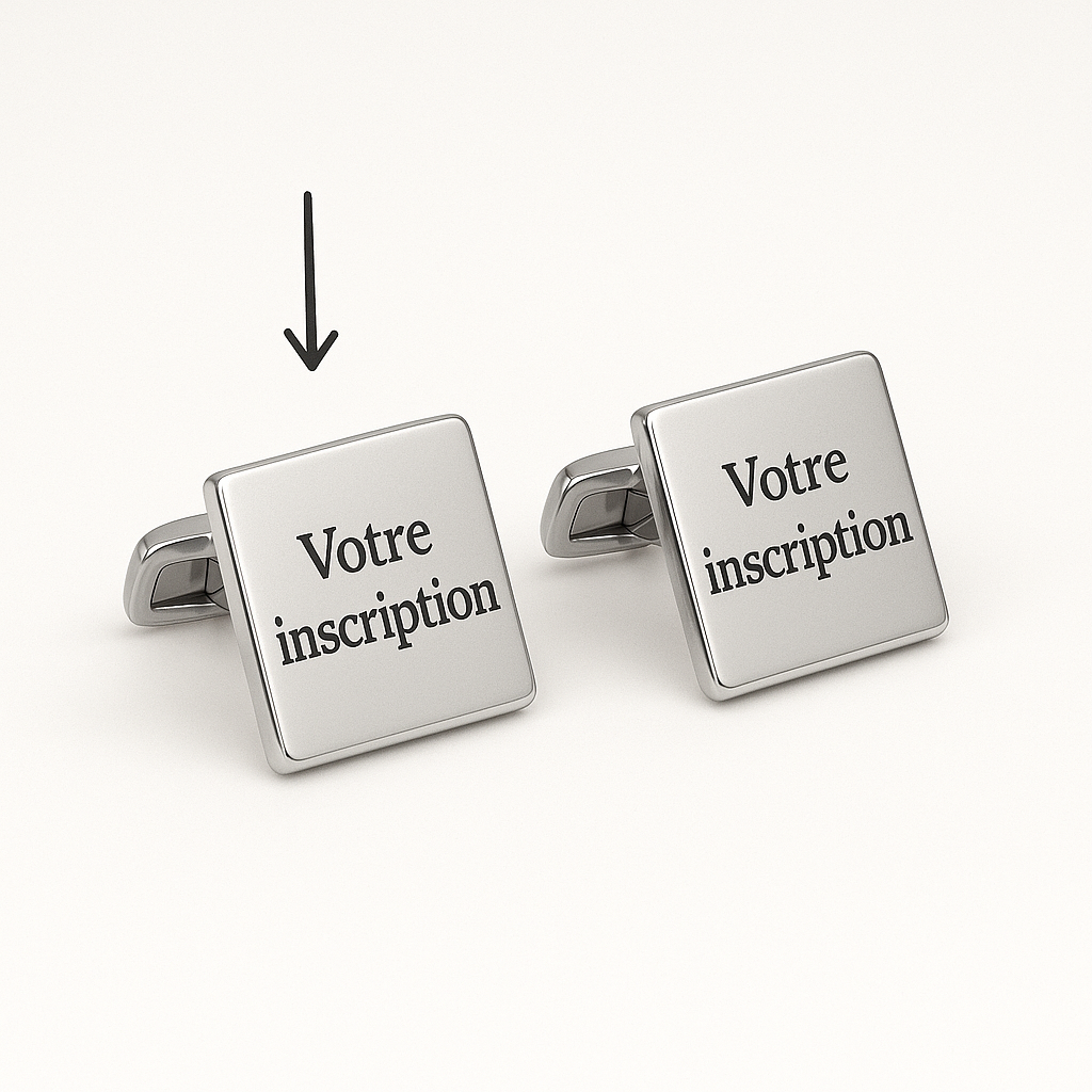 Boutons de manchette personnalisés - Modèle Carré
